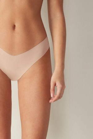 Intimissimi 80s-style Brazilian in Ultralight Microfiber Women's Panties Beige | USA 2542KIO