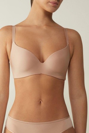 Intimissimi Adele Triangle in Ultralight Microfiber Women's Bras Beige | USA 1176ORX