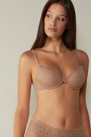 Intimissimi Bellissima Push-up in Lace Women's Bras Beige | USA 1313HKW