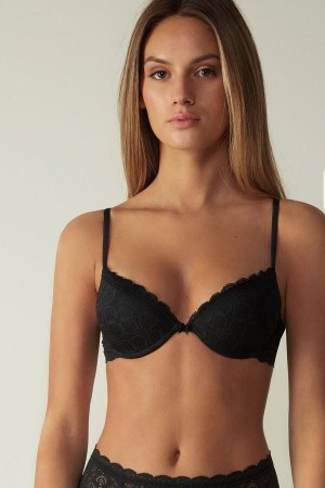 Intimissimi Bellissima Push-up in Lace Women's Bras Black | USA 1319CEI