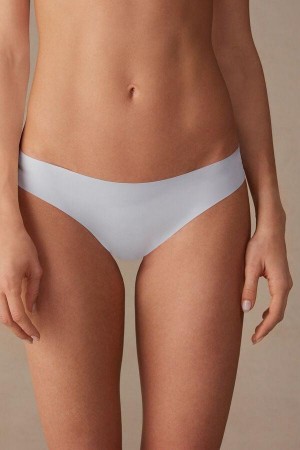 Intimissimi Brazilian in Seamless Ultra Light Microfiber Women's Panties Blue | USA 2483NBW