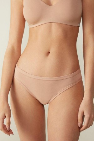 Intimissimi Brazilian in Ultralight Supima® Cotton Women's Panties Beige | USA 2539XFY