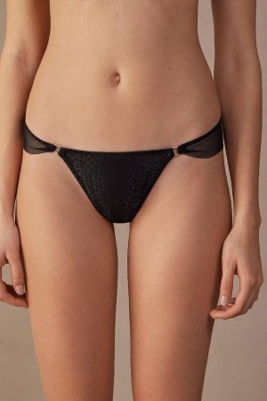 Intimissimi Cool Minimal Brazilian Women's Panties Black | USA 2478RWV