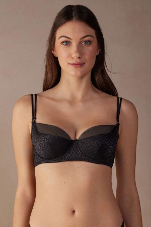 Intimissimi Cool Minimal Demi Women's Bras Black | USA 1498LHT