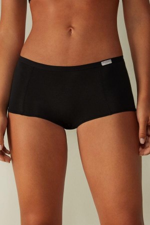 Intimissimi Cotton Boyshorts Women's Panties Black | USA 2339DNF