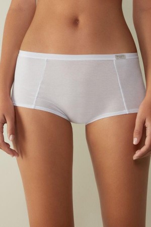 Intimissimi Cotton Boyshorts Women's Panties White | USA 2340SOG