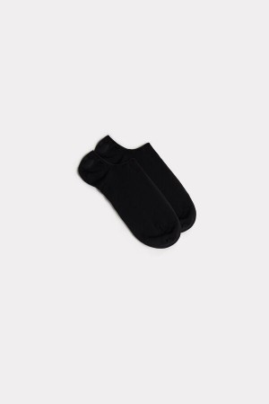 Intimissimi Cotton Footsies Men's Socks Black | USA 2792UTN