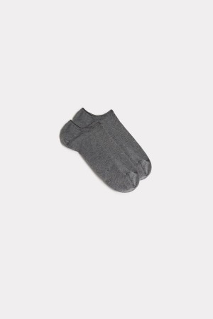 Intimissimi Cotton Footsies Men's Socks Grey | USA 2794TVQ