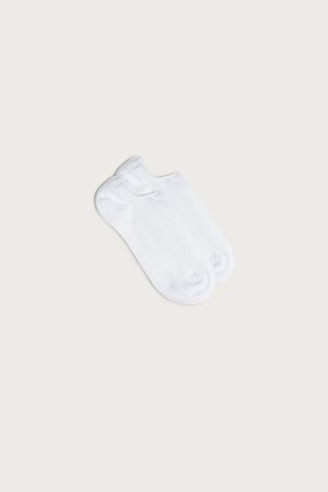 Intimissimi Cotton Footsies Men's Socks White | USA 2787SOZ