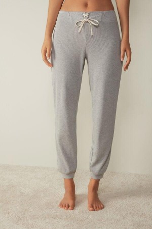 Intimissimi Cozy Waffle Pants Women's Pajamas Light Grey | USA 2071ZGY