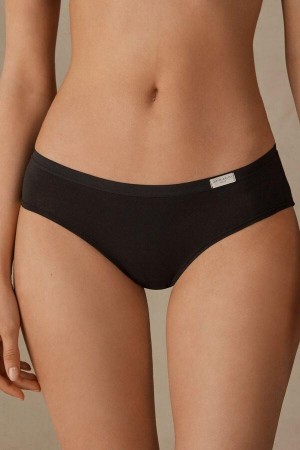 Intimissimi Cozy in Cotton Women's Panties Black | USA 2396ISL