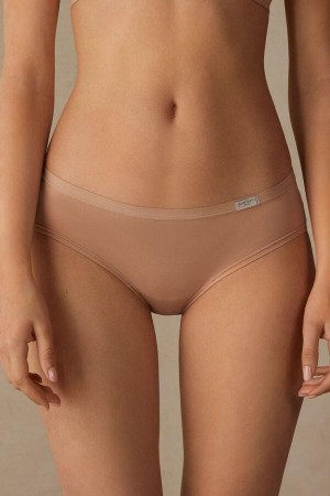 Intimissimi Cozy in Cotton Women's Panties Beige | USA 2397UTZ