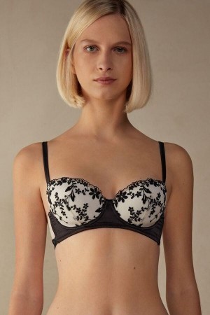 Intimissimi Delicate Love Sofia Balconette Women's Bras Light Yellow / Black | USA 1054JJE