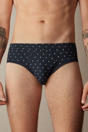 Intimissimi Dotted in Stretch Supima® Cotton Men's Briefs Blue | USA 2718PQE