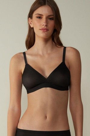 Intimissimi Emma Invisible Touch Triangle Women's Bras Black | USA 1189CEI