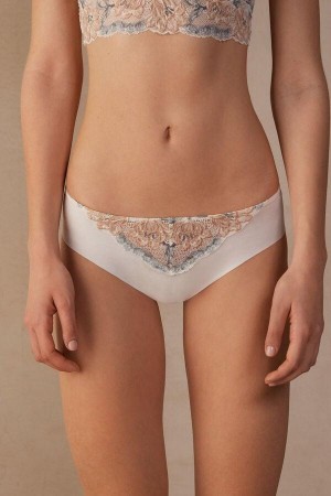 Intimissimi Ephemeral Beauty Seamless Cotton Women's Panties White | USA 2349EXB