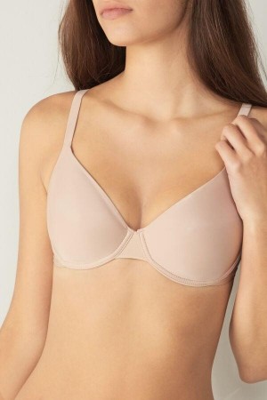 Intimissimi Francesca Ultralight Microfiber Balconette Women's Bras Beige | USA 1618ORX