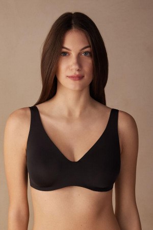 Intimissimi Greta Balconette in Ultralight Microfiber Women's Bras Black | USA 1516APV