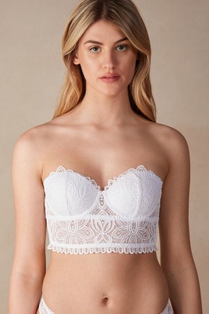 Intimissimi Hot Summer Days Giada Balconette Bustier Women's Lingerie White | USA 1890XFU