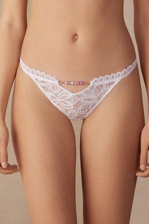 Intimissimi Hot Summer Days String Women's Panties White | USA 2348RWV