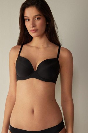 Intimissimi Irina Microfiber Balconette Women's Bras Black | USA 1118EXG