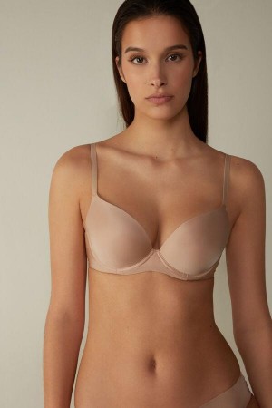 Intimissimi Irina Microfiber Balconette Women's Bras Beige | USA 1119RWH