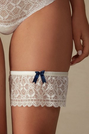 Intimissimi Lace Garter Women's Lingerie White | USA 1892VDO