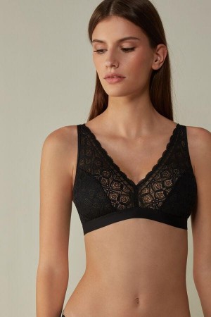 Intimissimi Lara Triangle in Lace Women's Bras Black | USA 1243BCP