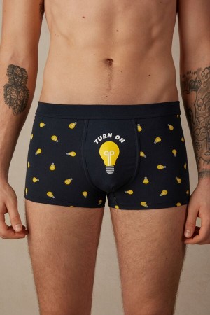 Intimissimi Light Bulb in Stretch Supima® Cotton Men's Boxer Blue Light | USA 2621JJP