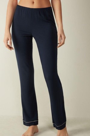 Intimissimi Long Micromodal Trousers Women's Pajamas Blue | USA 2012DNN