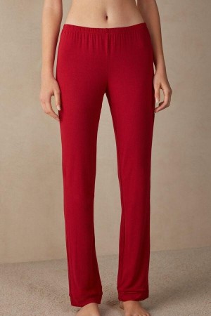 Intimissimi Long Micromodal Trousers Women's Pajamas Red | USA 2013FMM