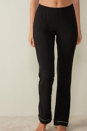 Intimissimi Long Micromodal Trousers Women's Pajamas Black | USA 2014GLQ