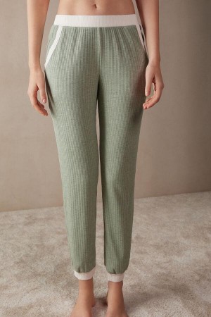 Intimissimi Lost in Fields Full Length Pants in Modal Women's Pajamas Green | USA 2037SOB