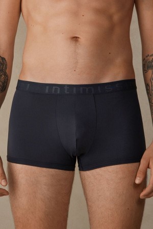 Intimissimi Microfiber Logo Shorts Men's Boxer Blue | USA 2616CET