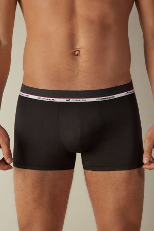 Intimissimi Micromodal Men's Boxer Black | USA 2583EXB