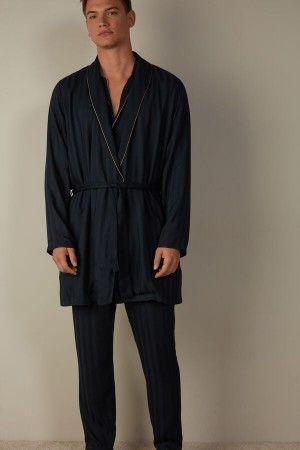 Intimissimi Modal Robe Men's Pajamas Dark Blue | USA 2912APG