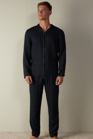 Intimissimi Modal Set Men's Pajamas Dark Blue | USA 2915ISK