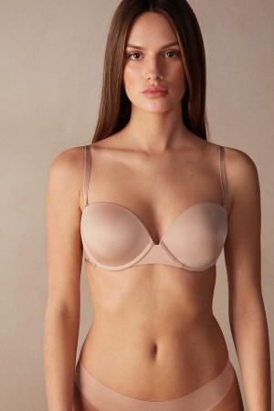 Intimissimi Multi-functional Anna Balconette in Ultralight Microfiber Women's Bras Beige | USA 1495HKW