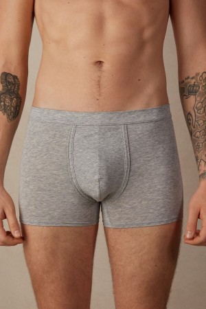 Intimissimi Natural Fresh Supima® Cotton Men's Boxer Light Grey | USA 2573DNF