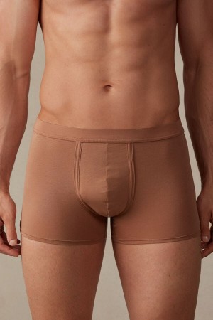 Intimissimi Natural Fresh Supima® Cotton Men's Boxer Beige | USA 2588BCE