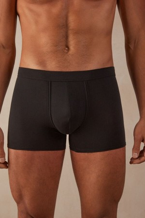 Intimissimi Natural Fresh Supima® Cotton Men's Boxer Black / Deep Grey | USA 2612MAQ