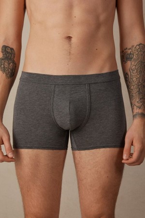 Intimissimi Natural Fresh Supima® Cotton Men's Boxer Deep Grey | USA 2663ZGM