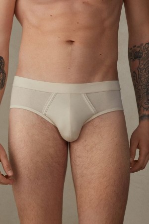 Intimissimi Natural Fresh Supima® Cotton Men's Briefs Beige | USA 2698SOO