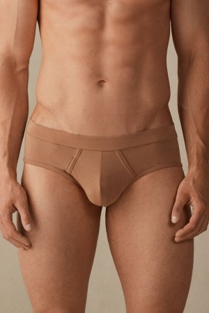 Intimissimi Natural Fresh Supima® Cotton Men's Briefs Beige | USA 2699APP