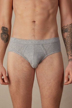 Intimissimi Natural Fresh Supima® Cotton Men's Briefs Light Grey | USA 2700PQA