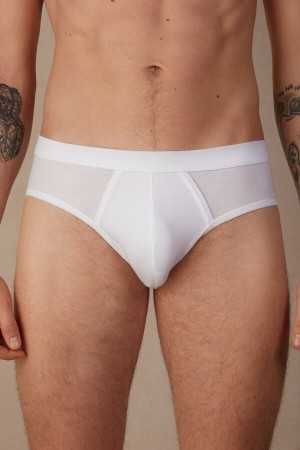 Intimissimi Natural Fresh Supima® Cotton Men's Briefs White | USA 2701ORS