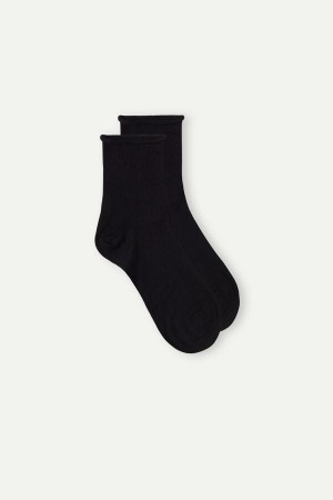 Intimissimi No-show in Stretch Supima® Cotton Men's Socks Black | USA 2835HKH