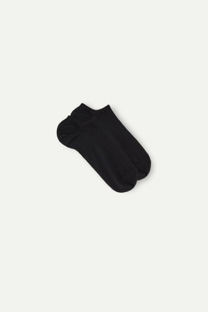 Intimissimi No-show in Supima® Cotton Men's Socks Black | USA 2801BCI