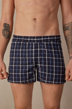 Intimissimi Print Detailed Men's Boxer Blue | USA 2624GLD