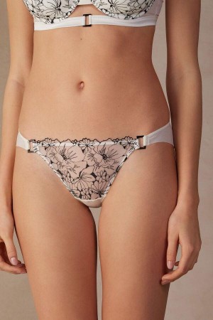 Intimissimi Pure Joy Women's Panties White / Black | USA 2357XFY